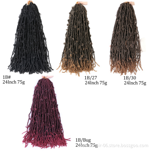 Chorliss Trendy 14/18inches Messy River Faux Locs With Curly End Boho Twist Soft Wavy Dreadlock Synthetic Braids Hair Extensions